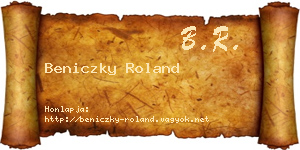 Beniczky Roland névjegykártya